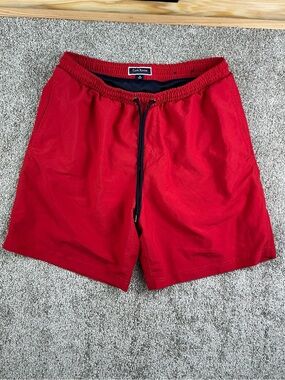 Club Room Red Men's Quick-Dry Swim Trunks with Drawstring
